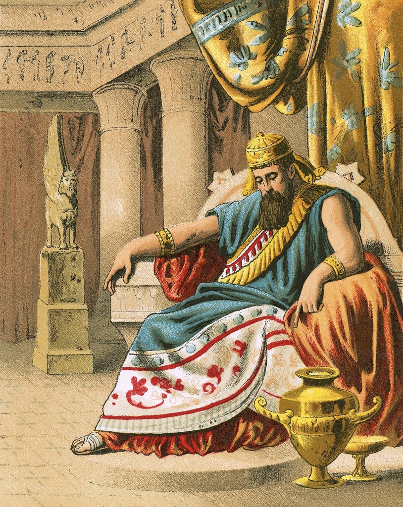 King Darius troubled about Daniel by English School